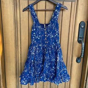 Free People floral button-down babydoll dress